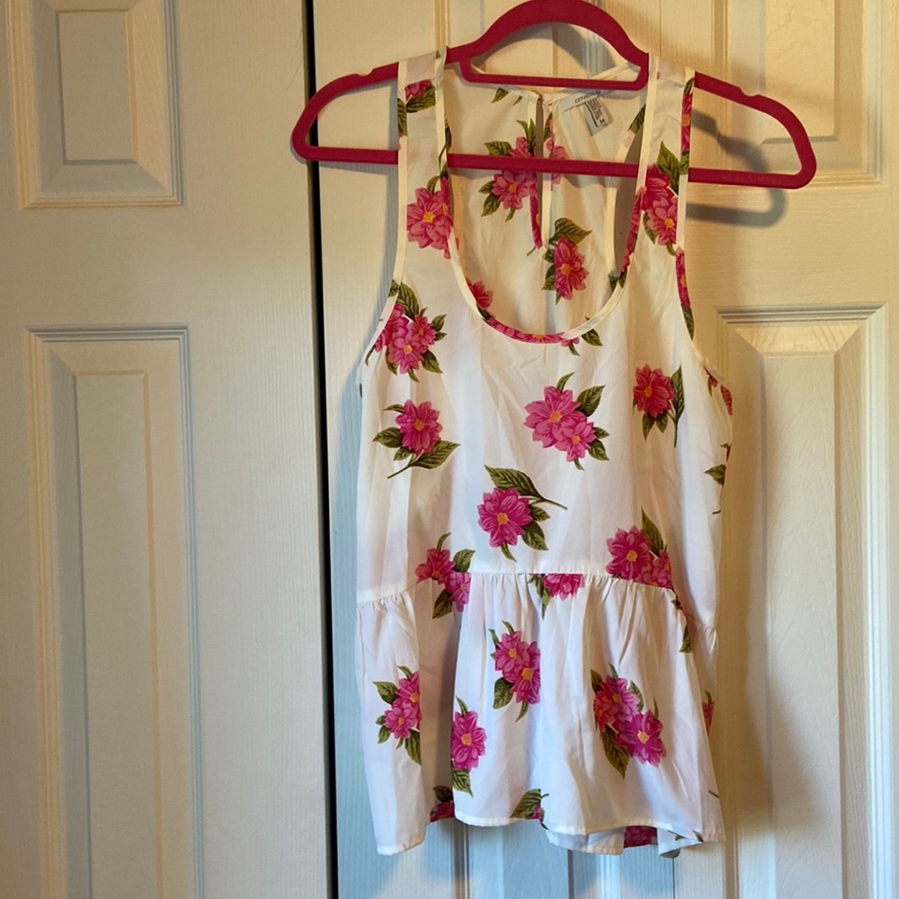 Floral peplum tank top